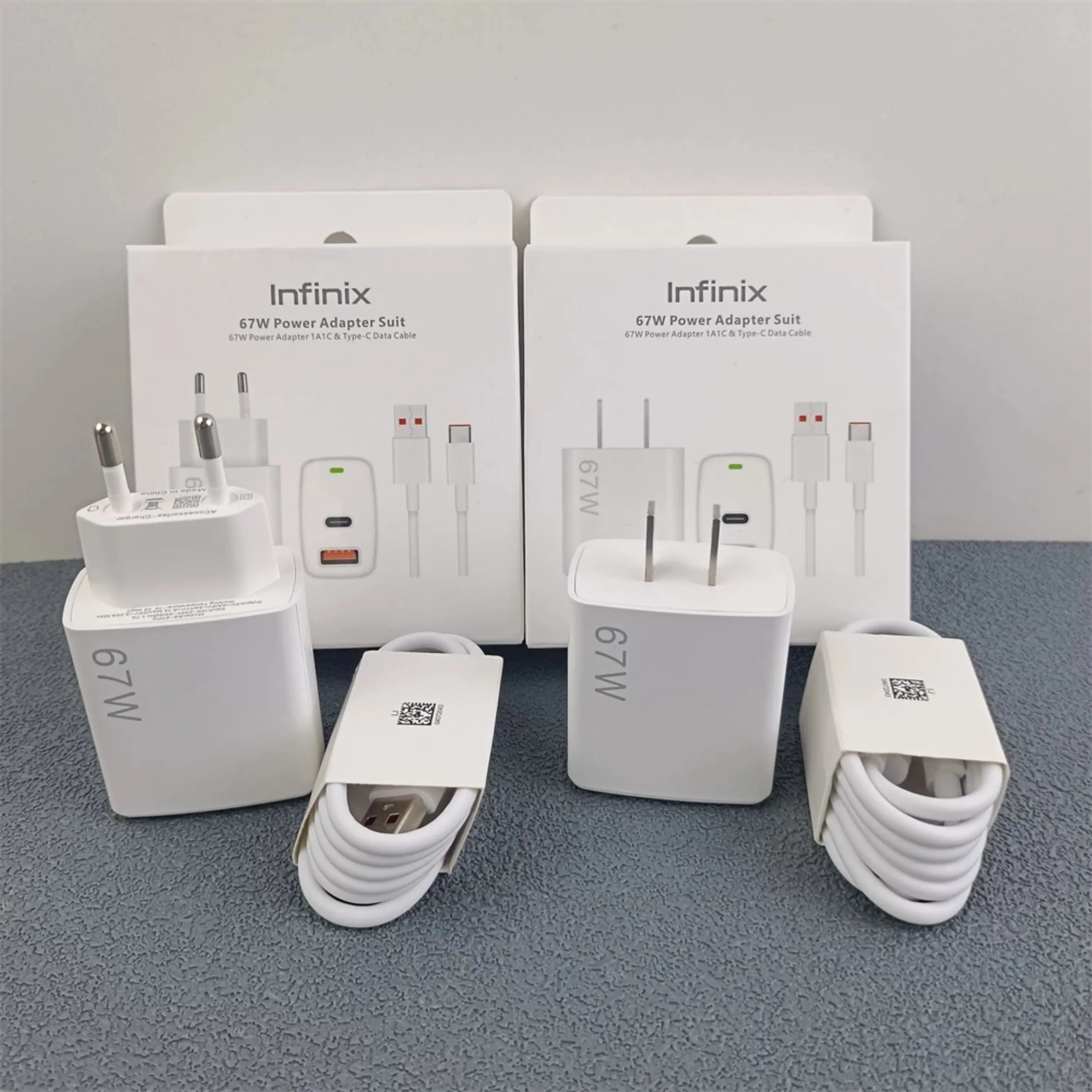 Infinix 67W EU US Fast Charger 1A/1C Dual Port Wall Charger Power Adapter Suit For Infinix GT 20 30 Pro Note 30 40 50 H