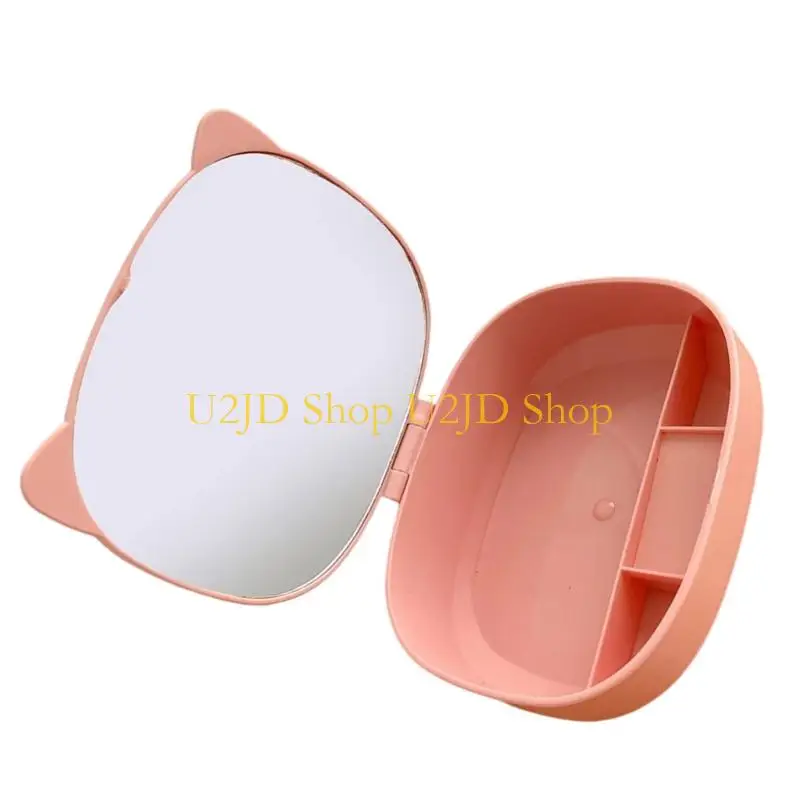 U2JD Stylish And Practical Makeup Mirror with Beauty Tools Portable Cosmetic Accesories Storage Box For Women