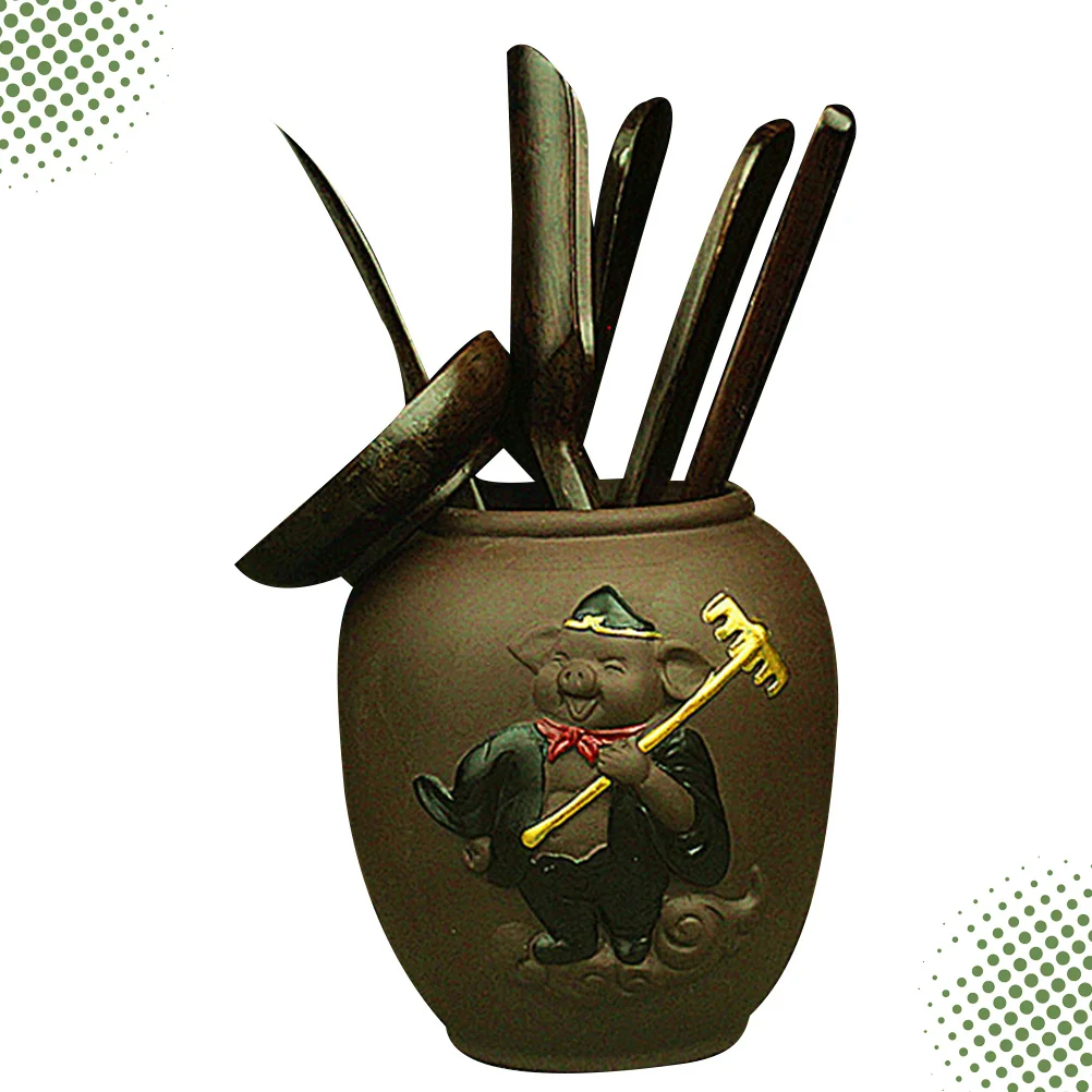 

1Set Exquisite Simple Chinese Kung Fu Tea Set Including Tea Bucket Spoon Clip Great for Office Teahouse and Home Use