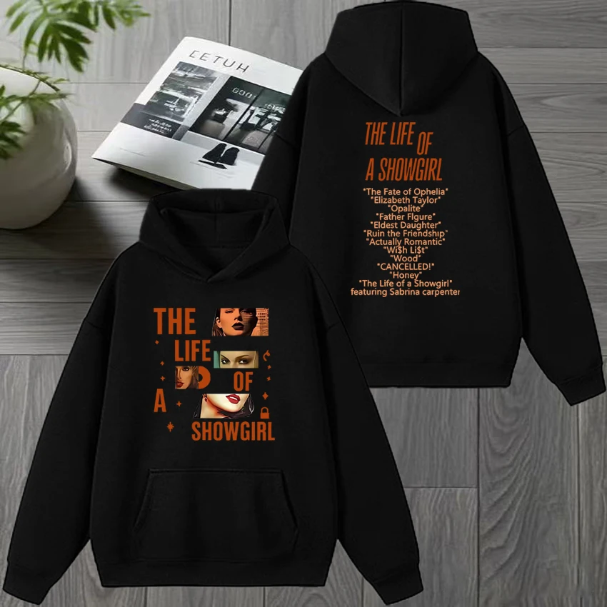 

New The Life of A Showgirl Album Tour 2025 Double Sided print Hoodies Men women fashion Casual Sweatshirt Unisex Fleece pullover