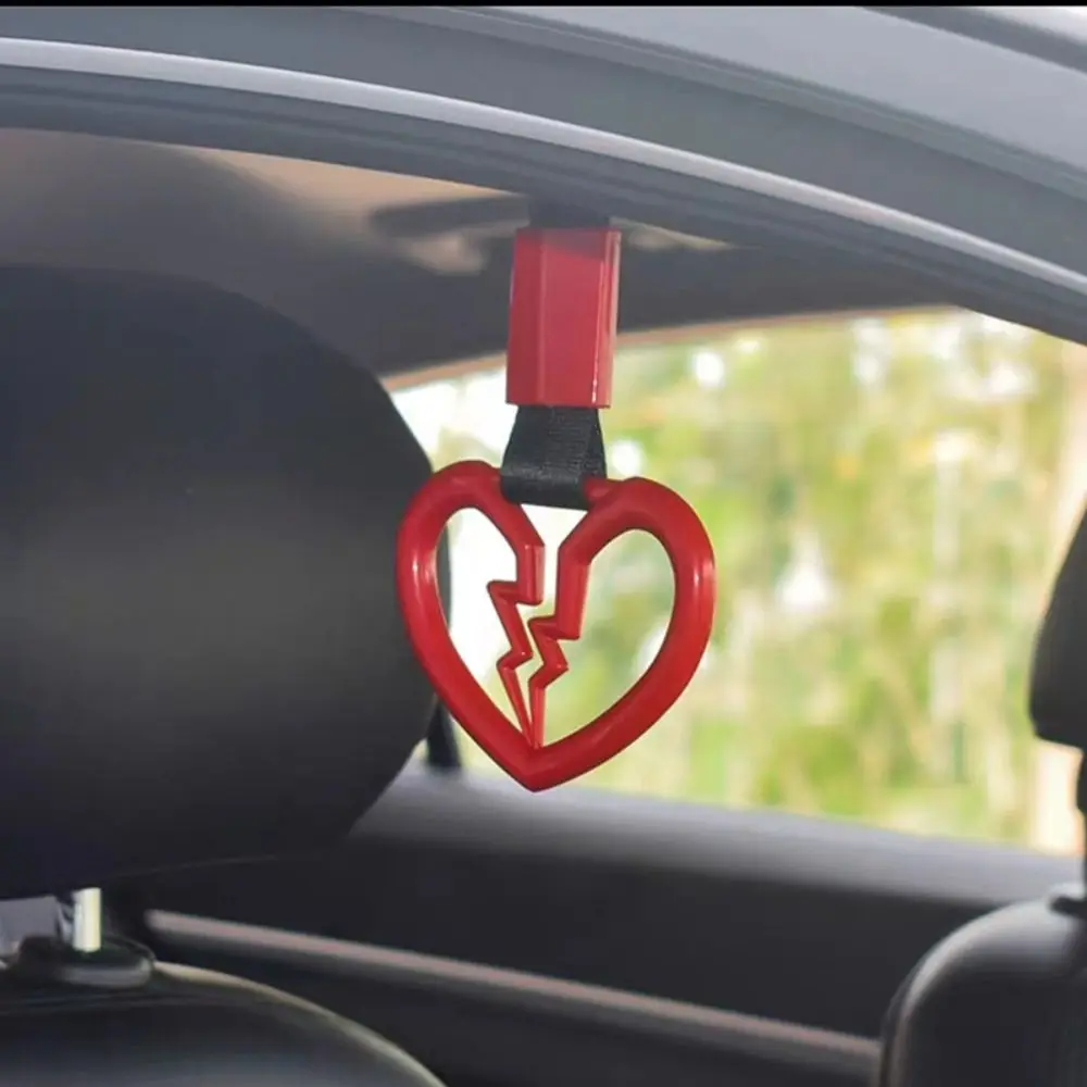 Creative Plastic Tow Ring Anti-Static Broken Heart Shaped Strap Decorative Car Handle Strap Car Accessories