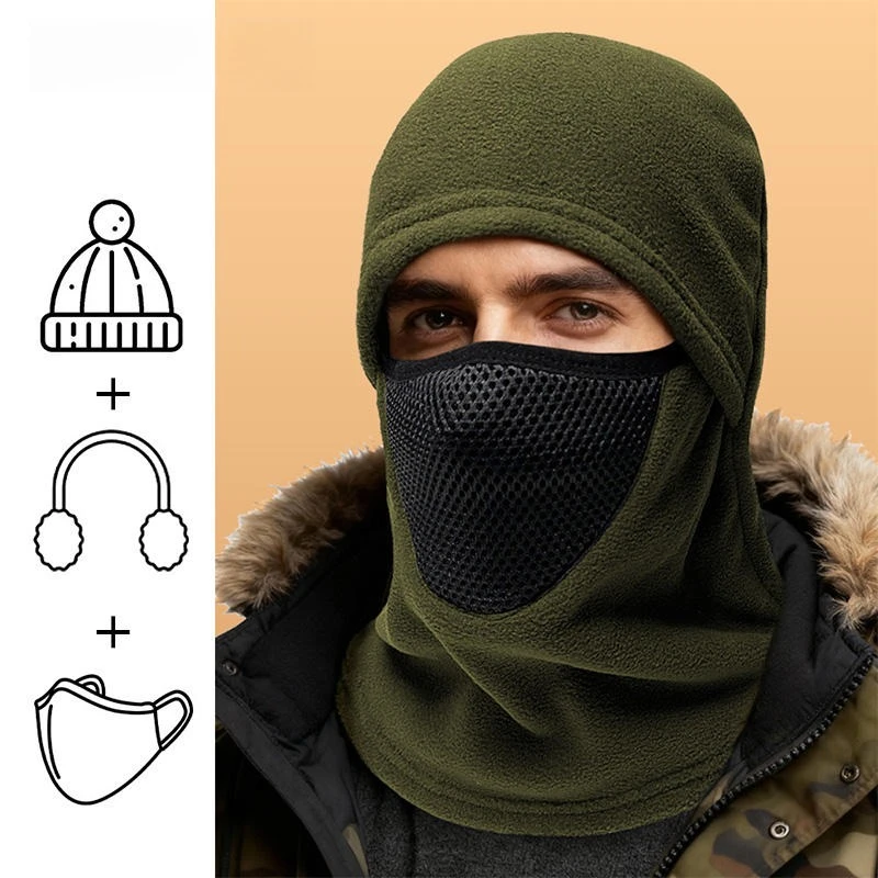 الشتاء الصوف بالاكلافا يندبروف الدافئة تنفس بلون قناع الوجه قبعة القبعات للدراجات النارية التزلج الثلوج الرياضة