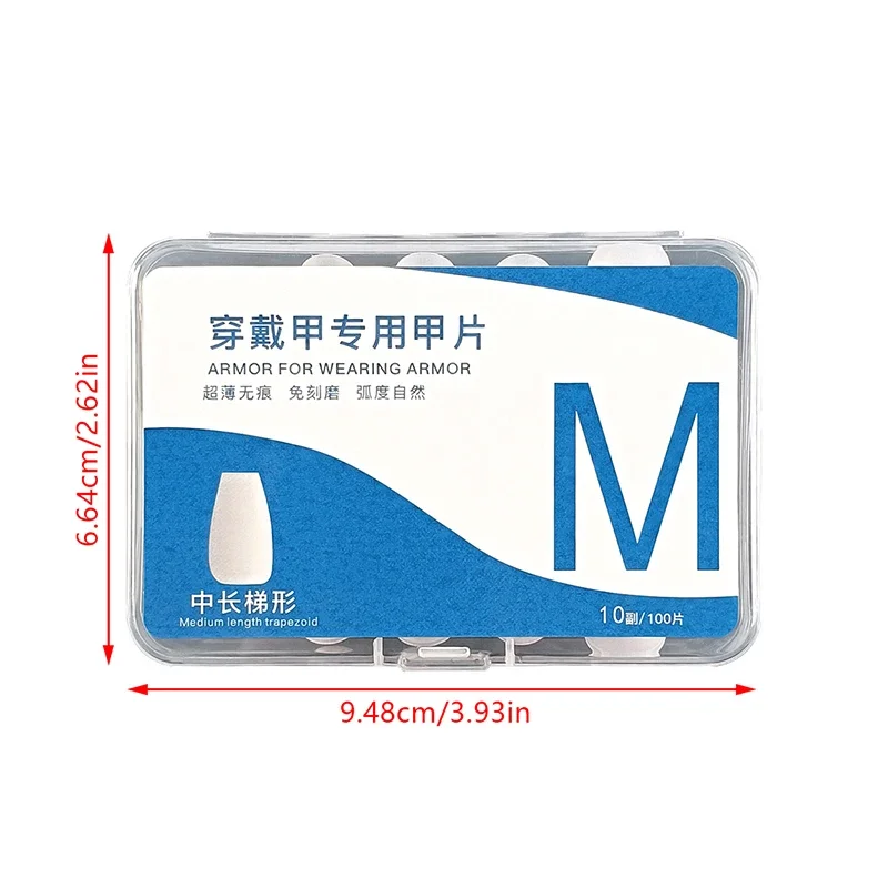 100 قطعة/محاصر سامسونج وهمية مسمار الصحافة على طرف كاذبة متوسطة طول شبه منحرف المهنية مسمار أدوات الرسم