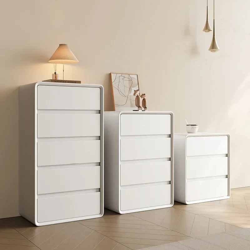 Chest of drawers, five creamy bedrooms, modern minimalist leather storage cabinets, living room, solid wood storage drawers, thr