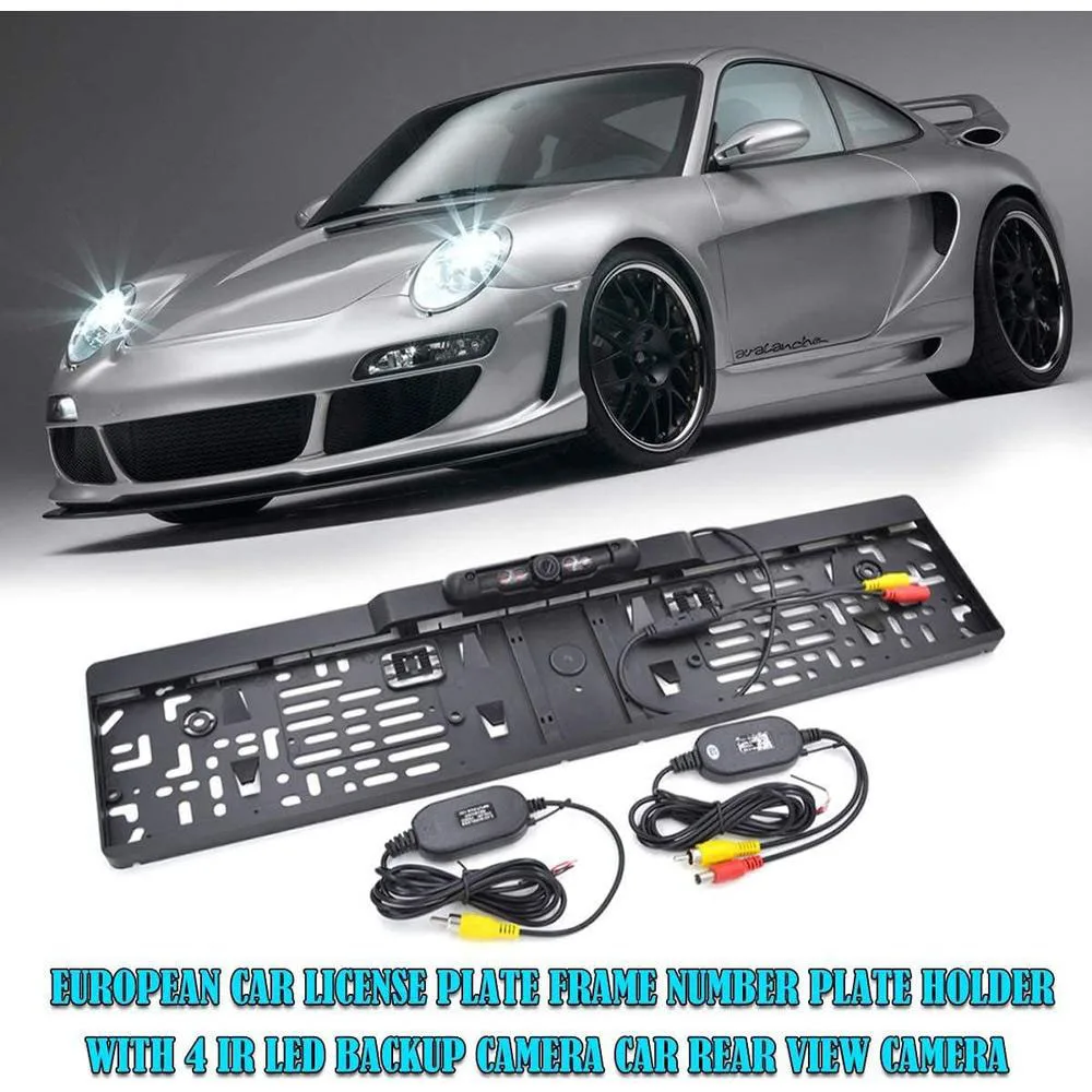 

Wireless License Plate Frame Holder Rear View Camera with 4 IR LED IP68 DC 12V Waterproof infrared rearview camera for many car