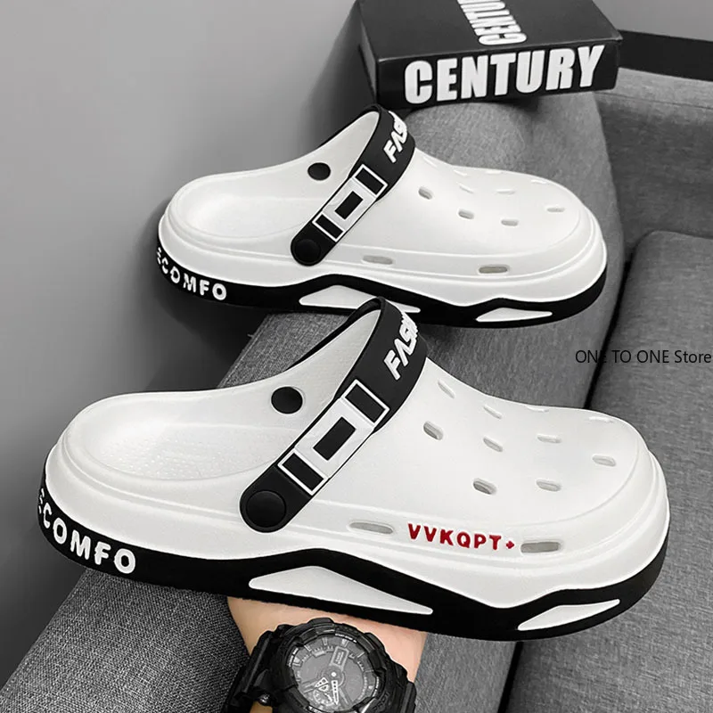 

Новые модные мужские сандалии из ЭВА: повседневные, удобные, с отверстиями, для сада, улицы, пляжа, дома, унисекс тапочки