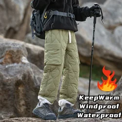 Winter Warm Cotton Pants Windproof Straight Casual Pants Velvet Thickened Pants Mountaineering Skiing Thickened Waterproof