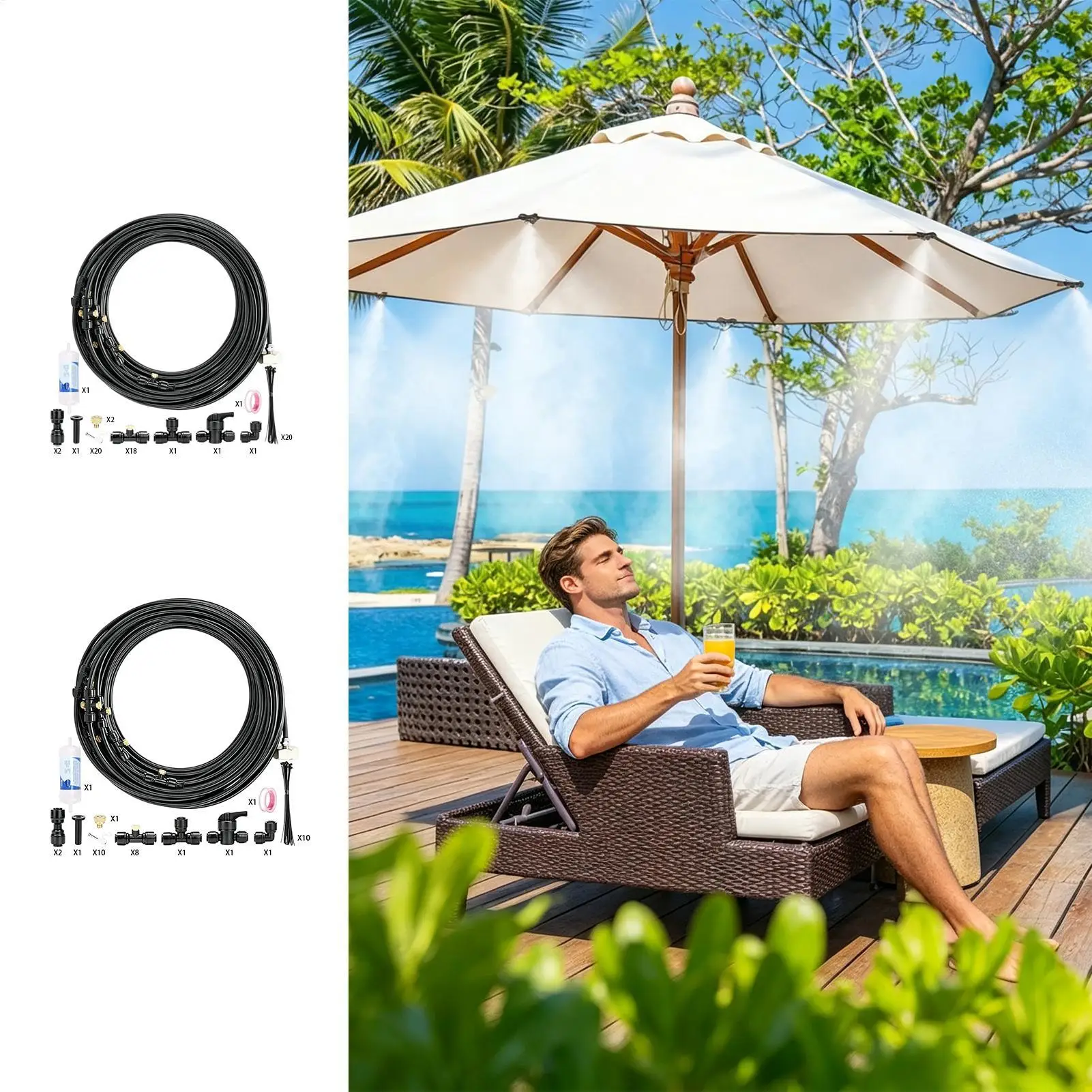 Misting System For Plants Outdoor Heat Relief Irrigation Tool With Nozzles And Filters Mist Irrigation System For Patio Farm