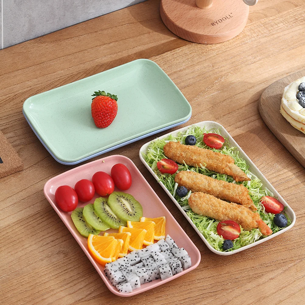 

4pcs Dishes Household Dinner Plate Food Plate Microwave Oven Available Eco-friendly Home Kitchen Utensils (Pink, Green, Blue, Be