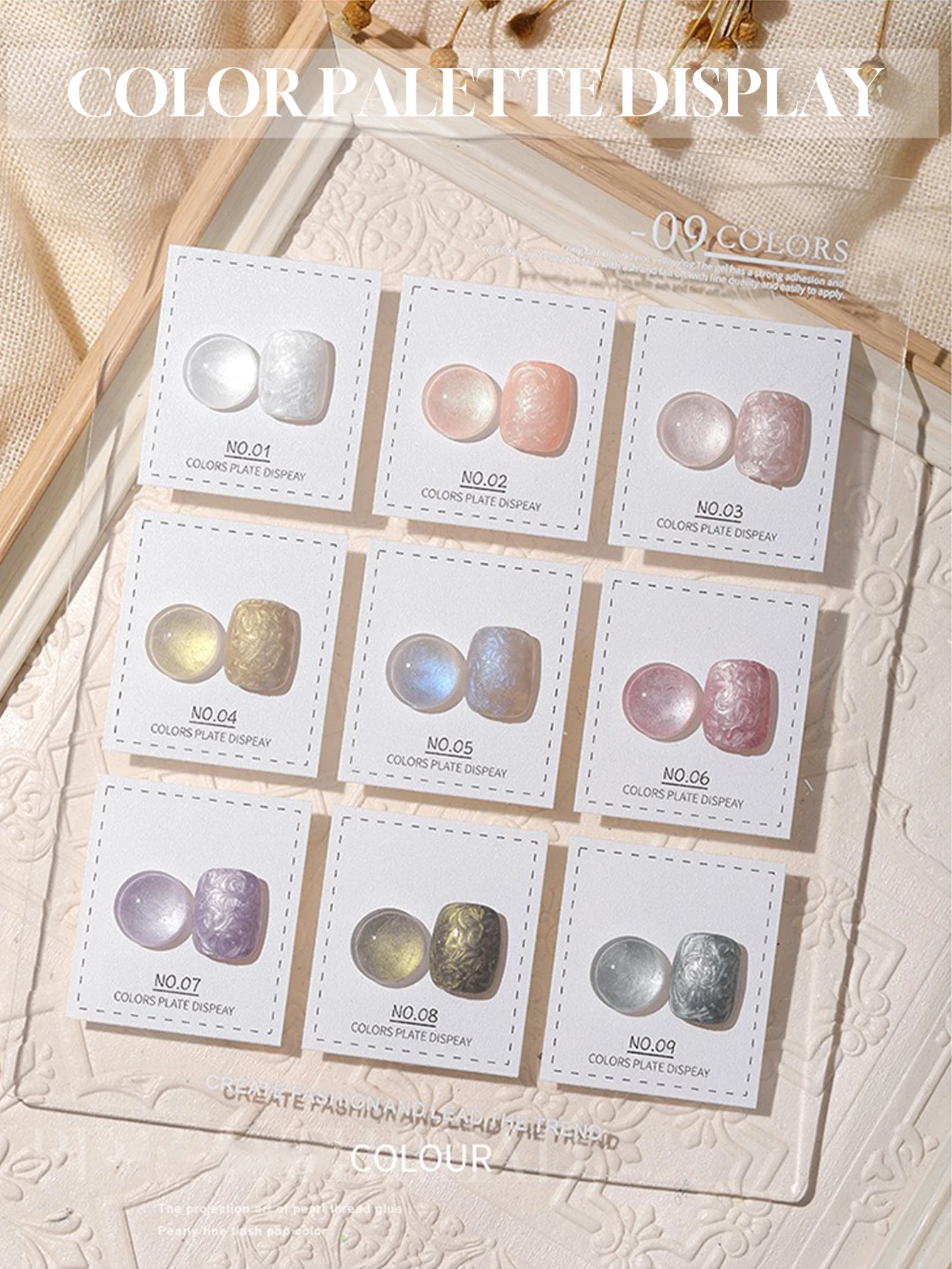 1/9PCS 2025 New Nail Polish Whitening Phototherapy Sparkling Pearl White Shell Fine Glitter Aurora Shell Thread Gel Nail Polish