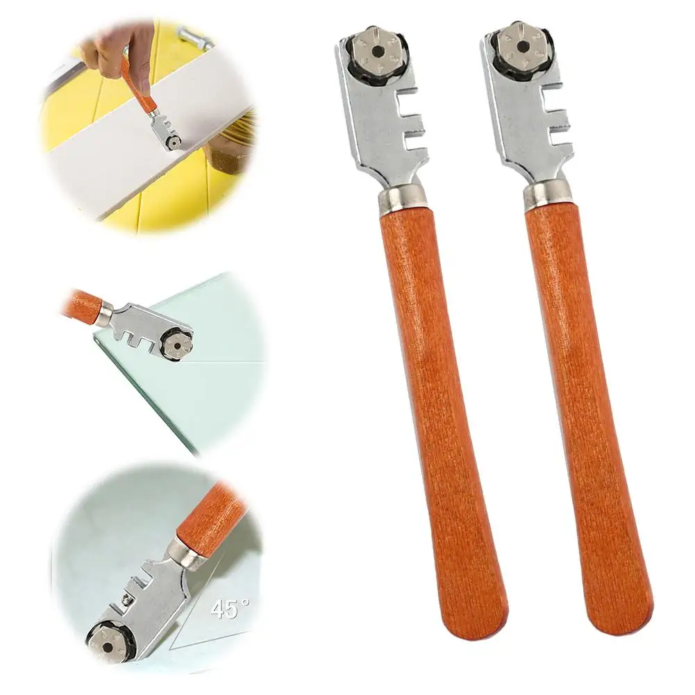 1pc Steel Glass Cutter Professional Glass Cutting Tool Tile Bottle Cutting Glass Multifunctional Cutter Roller Cutter Craft Q8W5