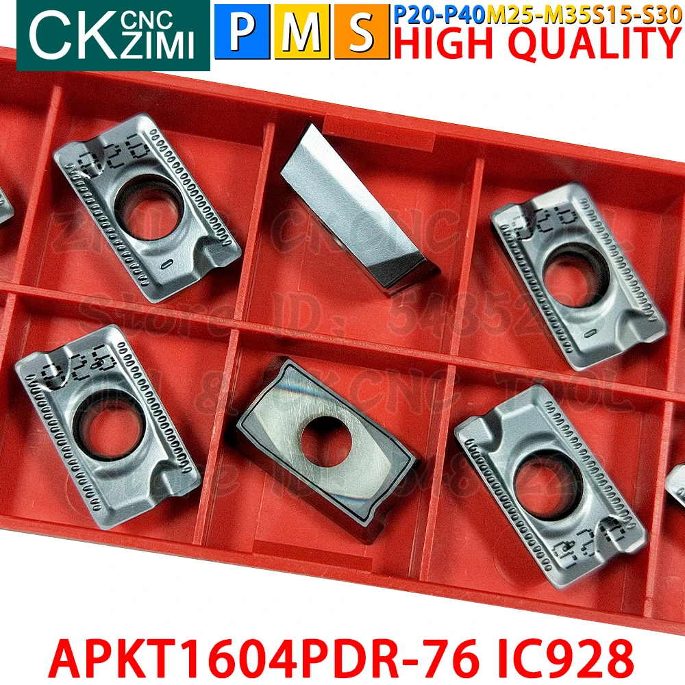 Imagem -03 - Apkt 1604 Pdr 76 Ic928 Inserções de Carboneto Inserir Fresamento Insira Ferramentas Apkt 1604pdr Cnc Mecânicos Torno Ferramentas de Corte Indexáveis Apkt1604pdr76 Ic928