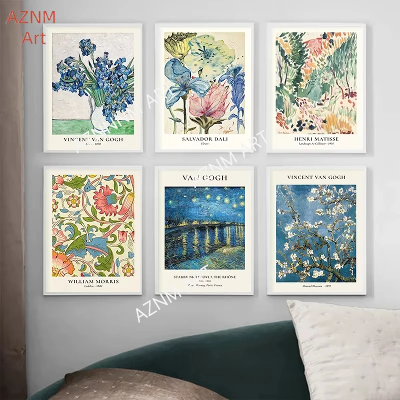Van Gogh Stern Vase Serie Wandkunst Matisse Vintage Blume Leinwand Malerei Blumenmarkt Kunstdrucke Wohnzimmer Home Deco