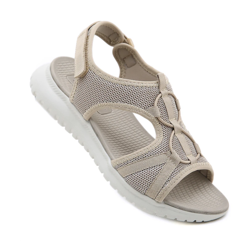 New European Sports Md Casual Women's Sandals Solid Color Comfortable Large Size Sandals Fashionable Casual Velcro Stickers