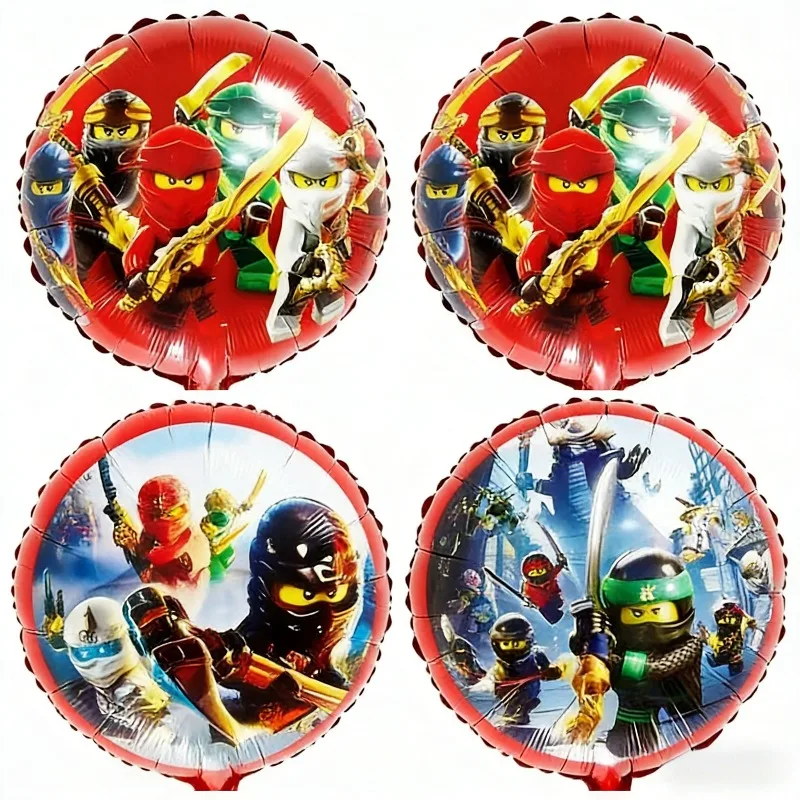 2 runde Ninja-Folienballons, Aluminium-Heliumballons für Kindergeburtstagsfeiern, Dekorationen und Zubehör – Detail 5