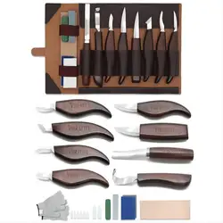 Kit d'outils de menuiserie en bois 15 pièces, ensemble de couteaux à la main, cuillère à lime, kit de menuiserie pour débutants, blanchiment, calcul, travail, bricolage