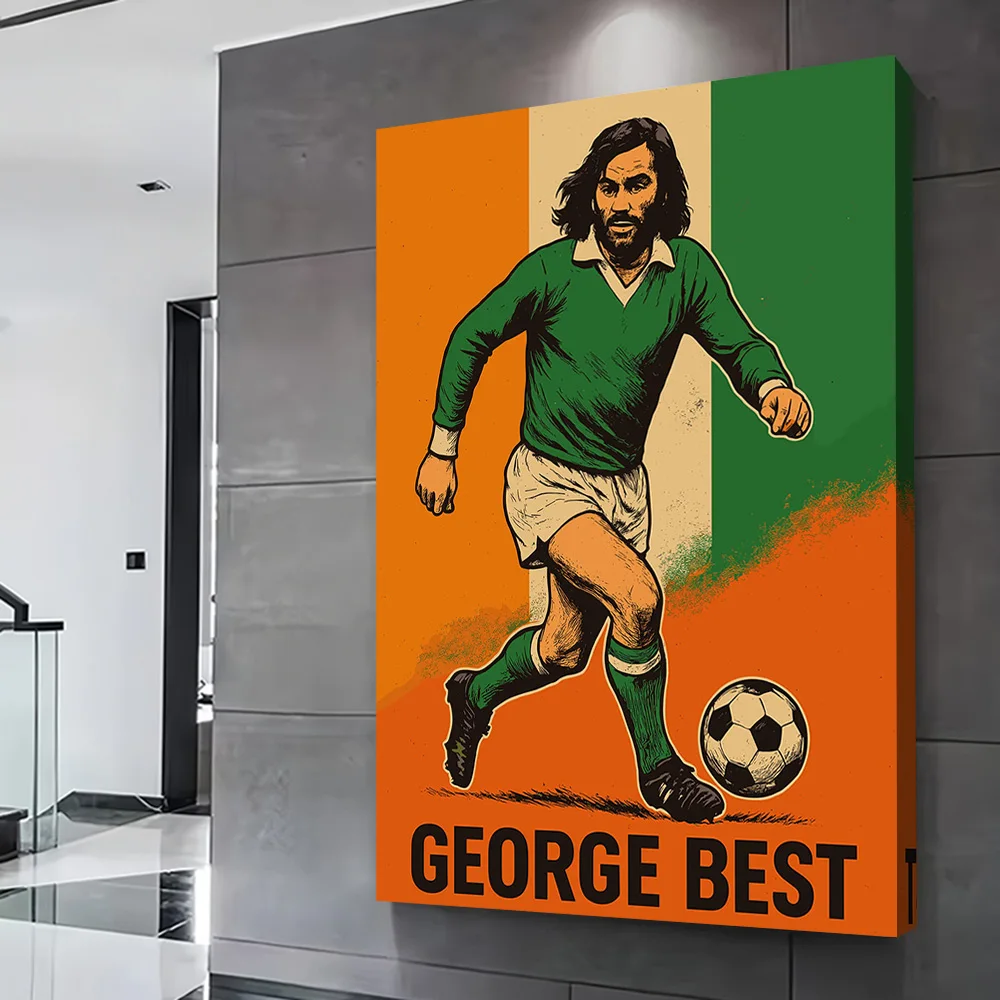 George Best Soccer Art Printing Poster Custom Pictures Wall Art Canvas Painting Gift for Room Decorating Interior Decoration