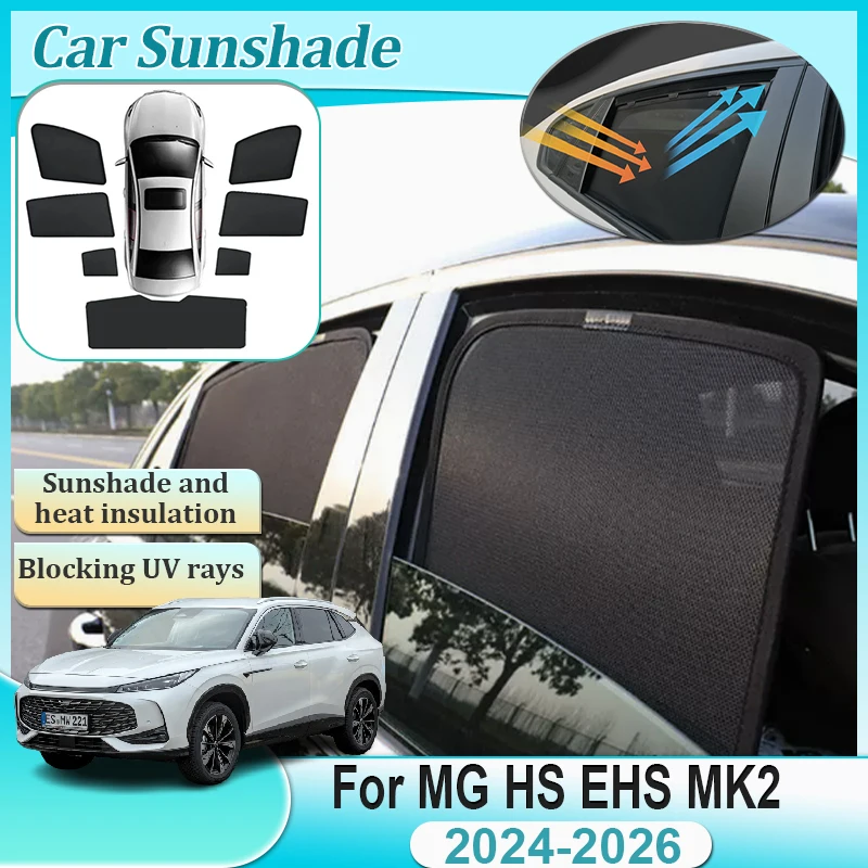 

For MG HS EHS MK2 2024 2025 2026 Magnetic Window Coverage Anti-UV Sunshade Privacy Protection Heat insulation Visors Accessories