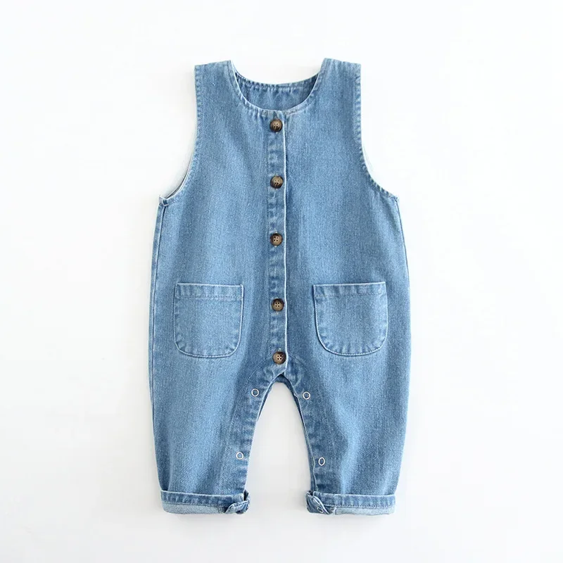 2023 Toddler Infant Boys Long Pants Denim Overalls Dungarees Kids Baby Boy Jeans Jumpsuit Clothes Clothing Outfits Trousers