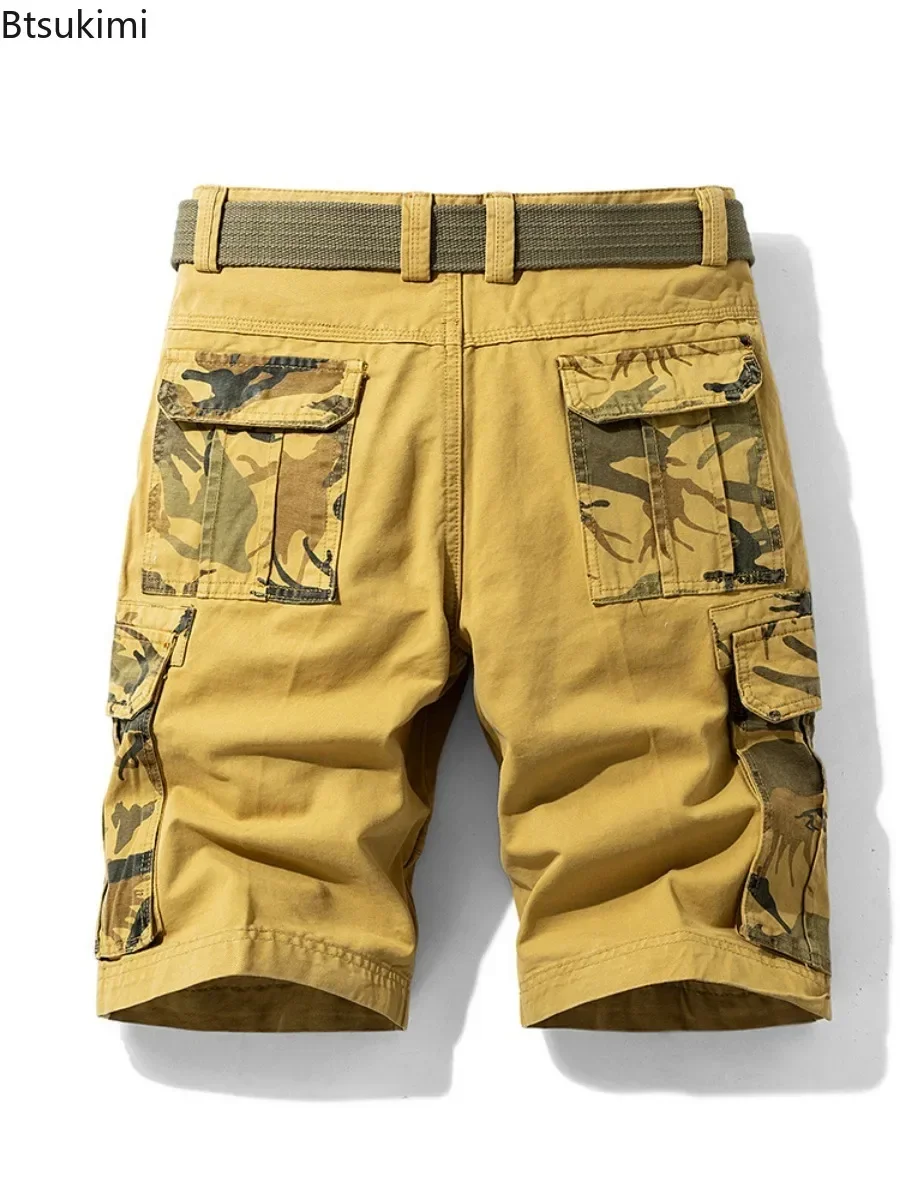 Summer Fashion Tooling Shorts for Men Casual Loose Cargo Shorts Outdoor Sport Pants Men Versatile Straight Cotton Short Trousers