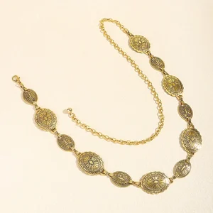 Accesorios de cadena de cintura de metal de estilo retro de estilo retro cinturón de cadena tallada accesorios de alto estilo 10 mejores cinturones de la cintura de ventas - №1