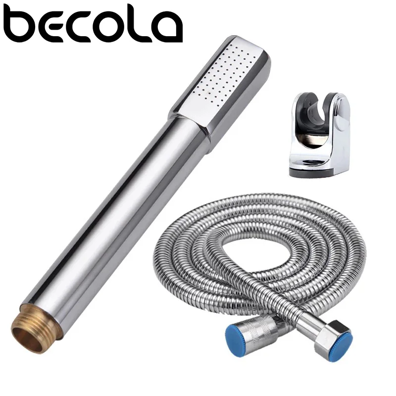 Detaliczna i hurtowa okrągła główka prysznicowa z litej miedzi Luksusowa główka prysznicowa Batnroom Rain Hand Shower Chrome Finish 150cm Wąż ze stali nierdzewnej