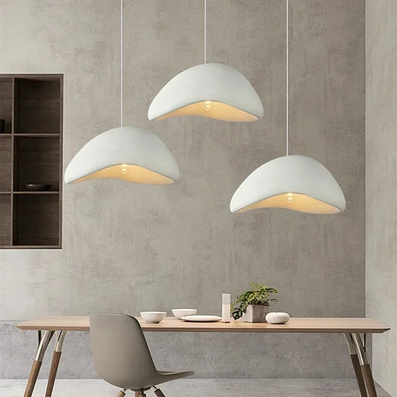 Nordic Wabi Sabi lampy wiszące oświetlenie jadalni nowoczesny salon sypialnia żyrandol sufitowy LED Loft Lustre lampy wiszące