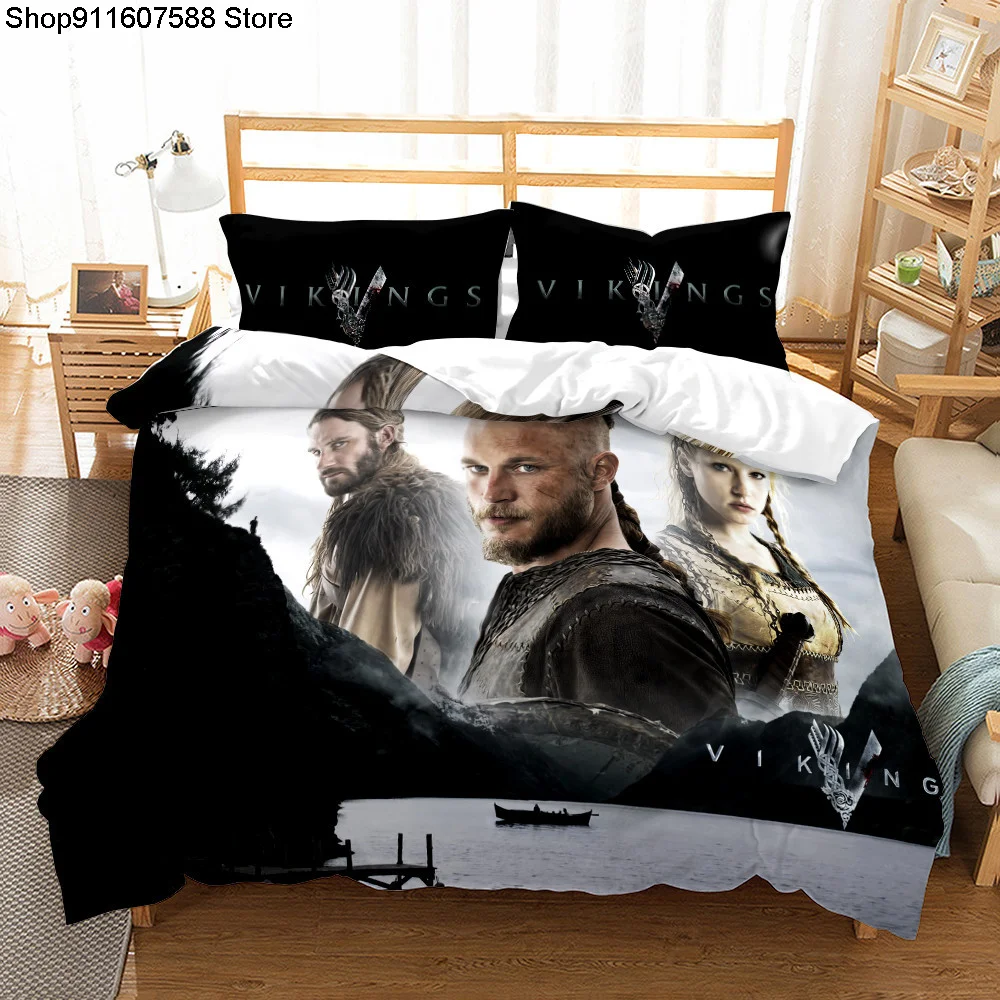 Imagem -02 - Viking Lenda Duplo 3pc Conjunto de Cama Femir Winnick Standen Brighton Gusta s. Único 2pc Fronha Capa Edredon Kint Casa Têxtil