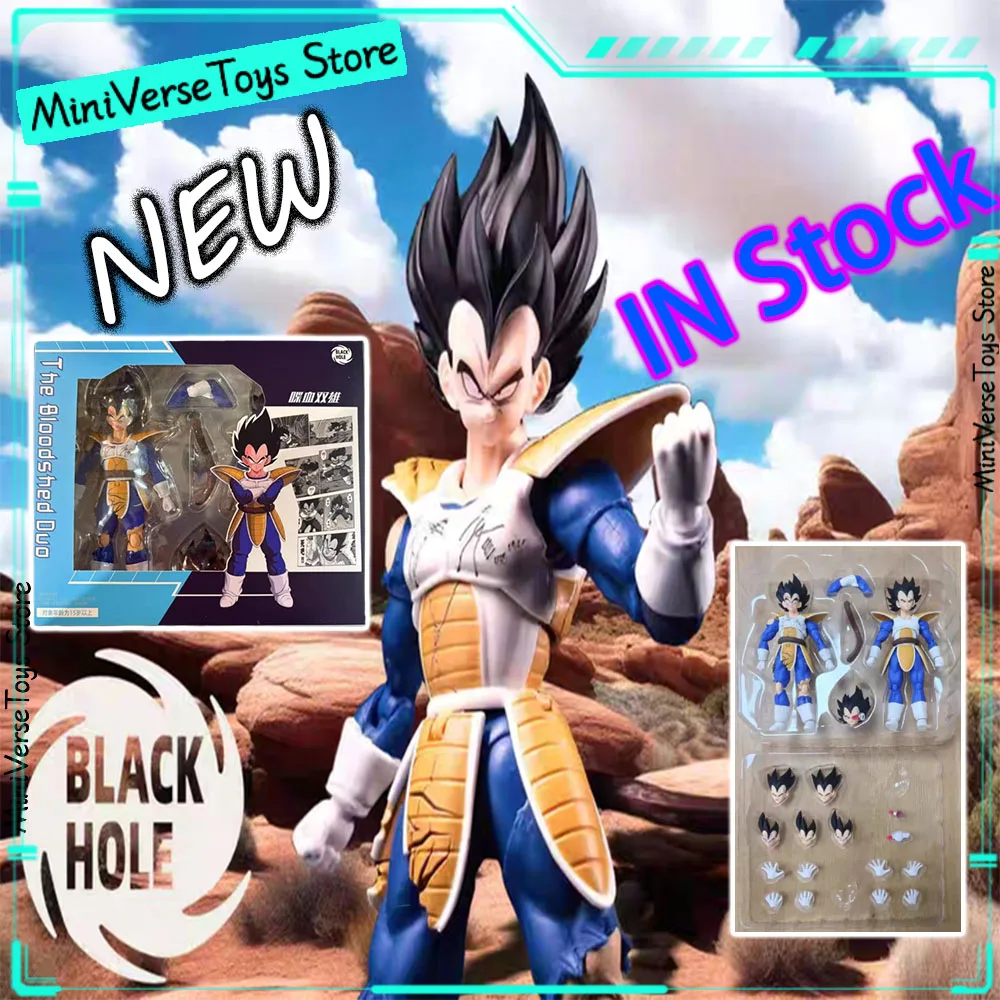 

IN STOCK Black Hole Toy Dragon Ball SHF SSJ Super Saiyan Battle Suit Vegeta Son Goku Action pvc Figures Collectible Models Toys