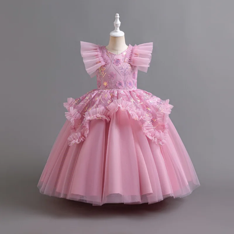 

Children'S Princess Dress 2025 New Baby Girls Clothing Evening Host Prom Kids Costume Elegant Dress For Girl Party Clothes 5-10Y