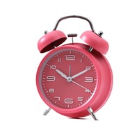 4 Inch Twin Bell Loud Alarm Clock Metal Frame Silent Luminous Student Alarm Clock Mute Strong Wake-up Table Clock Students