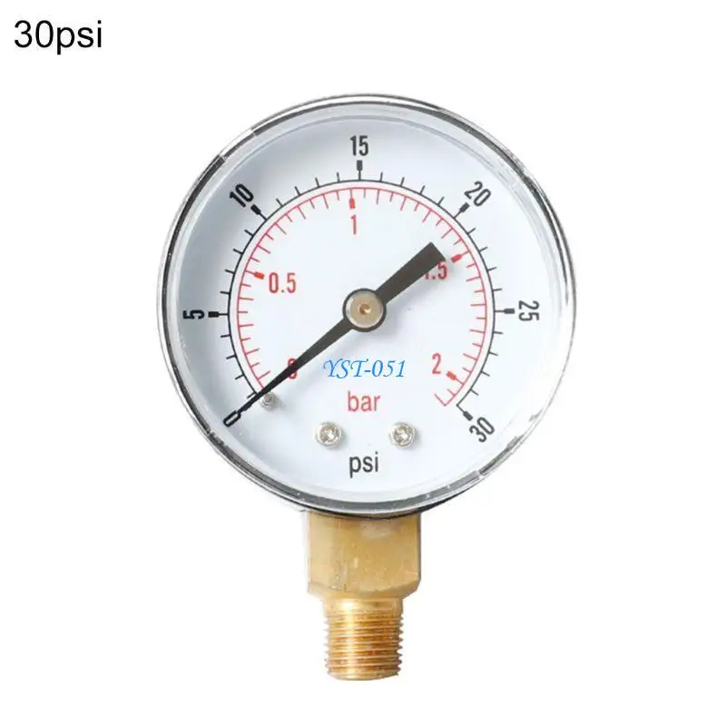 

E15A 1/4 BSPT Mechanical Y50 Pressure Gauge 52mm 15,30,60,100,150,300 PSI Used on Air Gas Water Non-corrosive Media