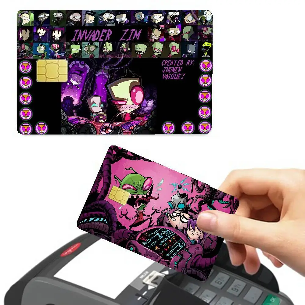 Invader Zim Hippie Diy Credit Debit Card Sticker Party Sticker Decoration Waterproof Small Chip Card Skin Sticker