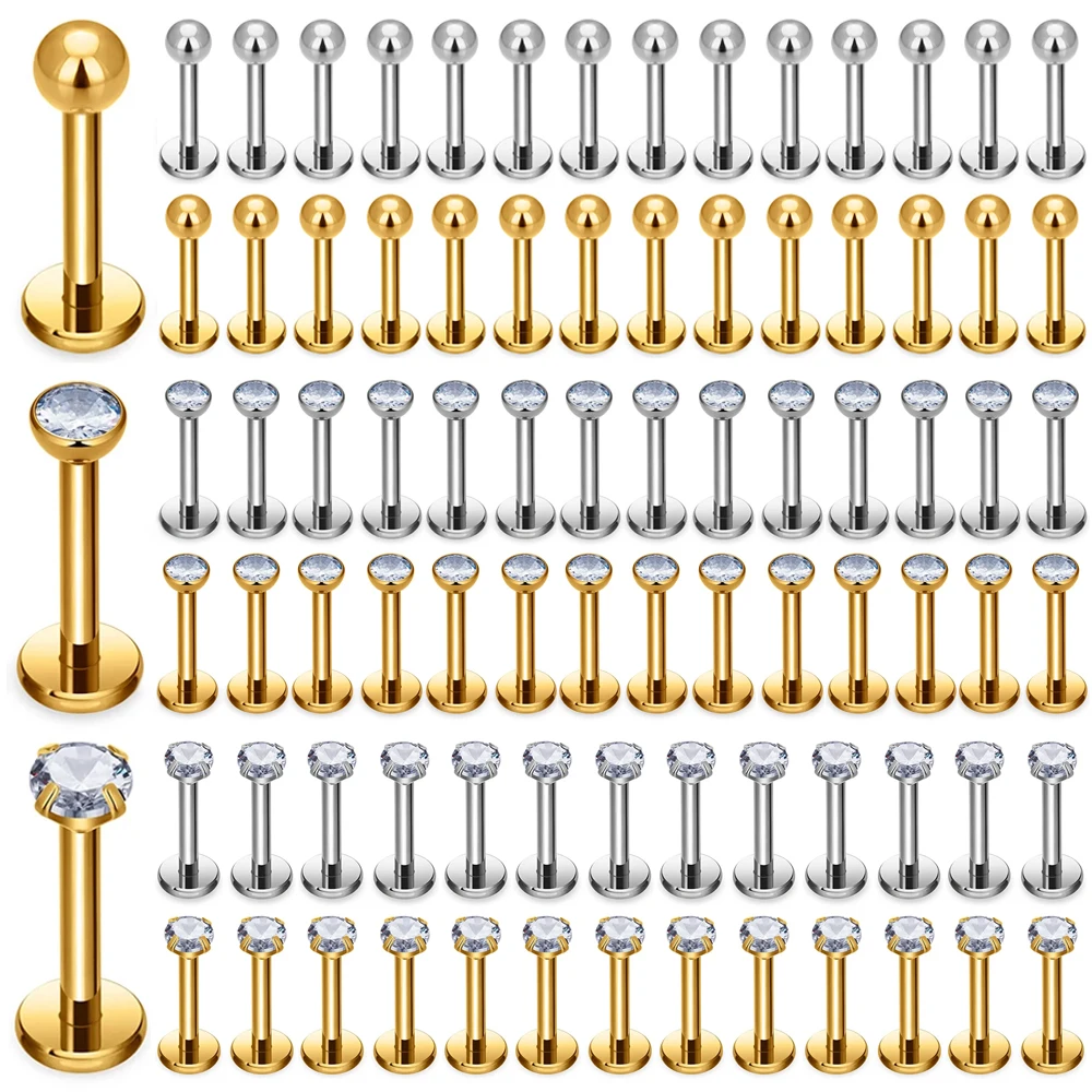 10/50 шт. ASTM F136 титановые серьги-гвоздики 2/3/4 мм с фианитом, 16 г, Козелка, флуоресцентные серьги, ювелирные изделия для пирсинга тела