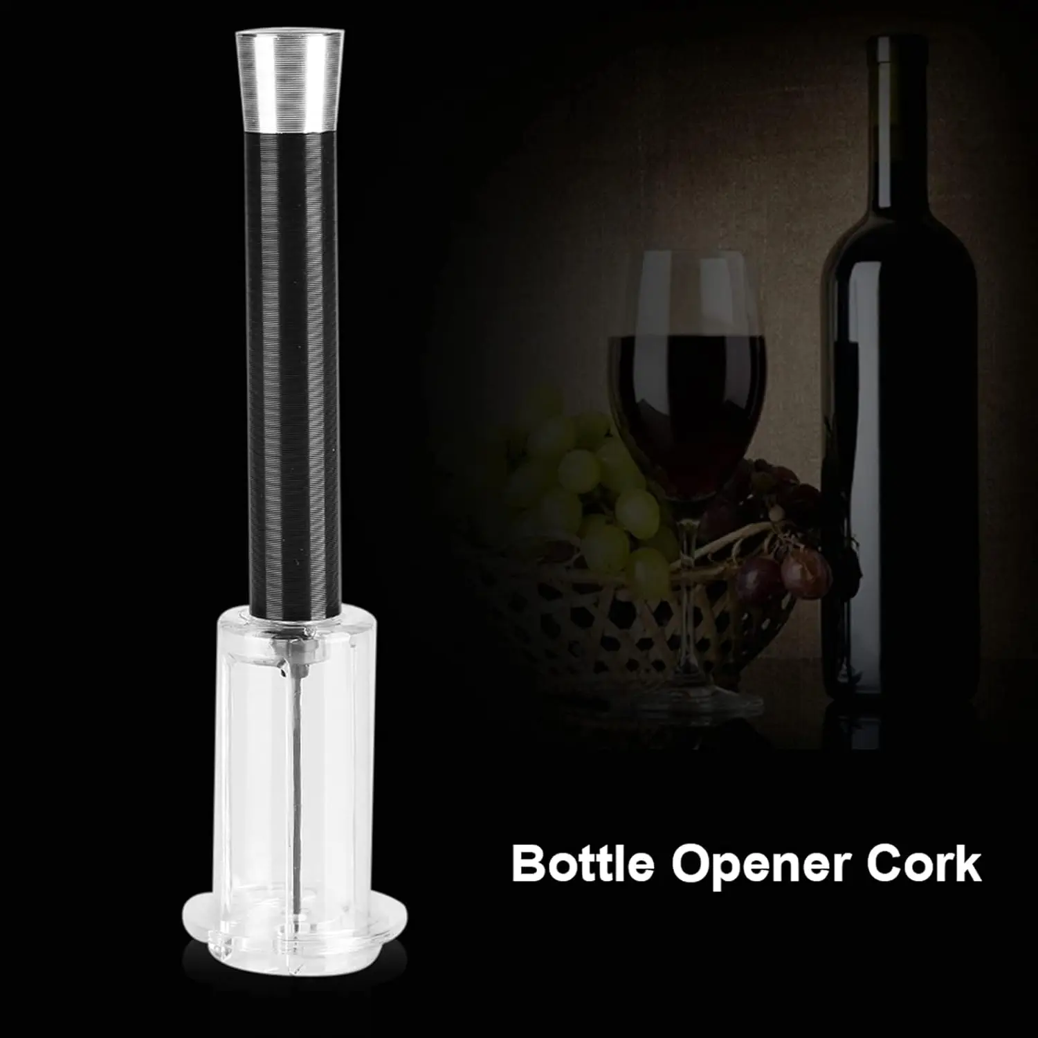 ,Portable Pocket Air  Pressure Red Wine Bottle Opener Wine Cork Remover Corkscrew Tools for  Restaurant Party Wine Lovers (Black