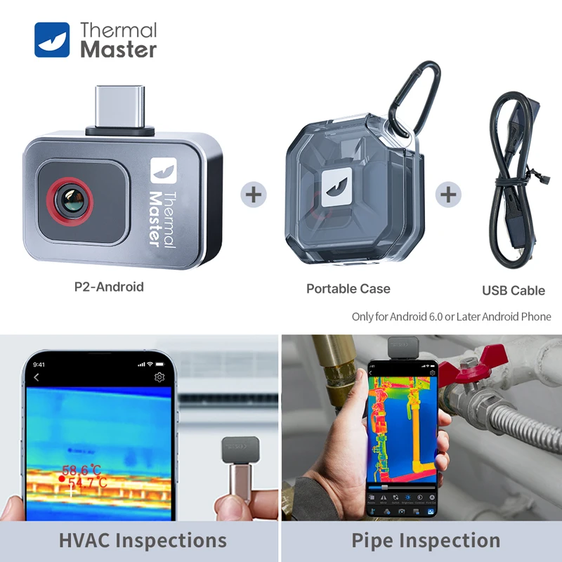 P2/P2Pro warmtebeeldcamera Warmtedetectie 512 × 384 voor telefoon 1112 ℉   Infrarood warmtebeeldcamera