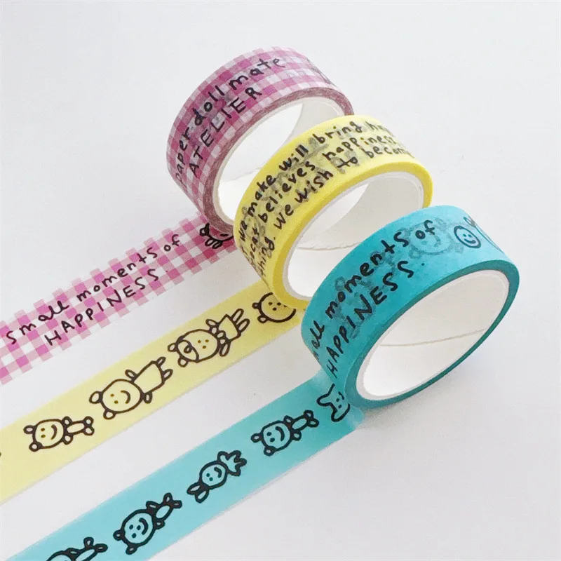 

[5 meters] Korean ins wind and paper tape, simple cartoon villain English hand account material sticker tape