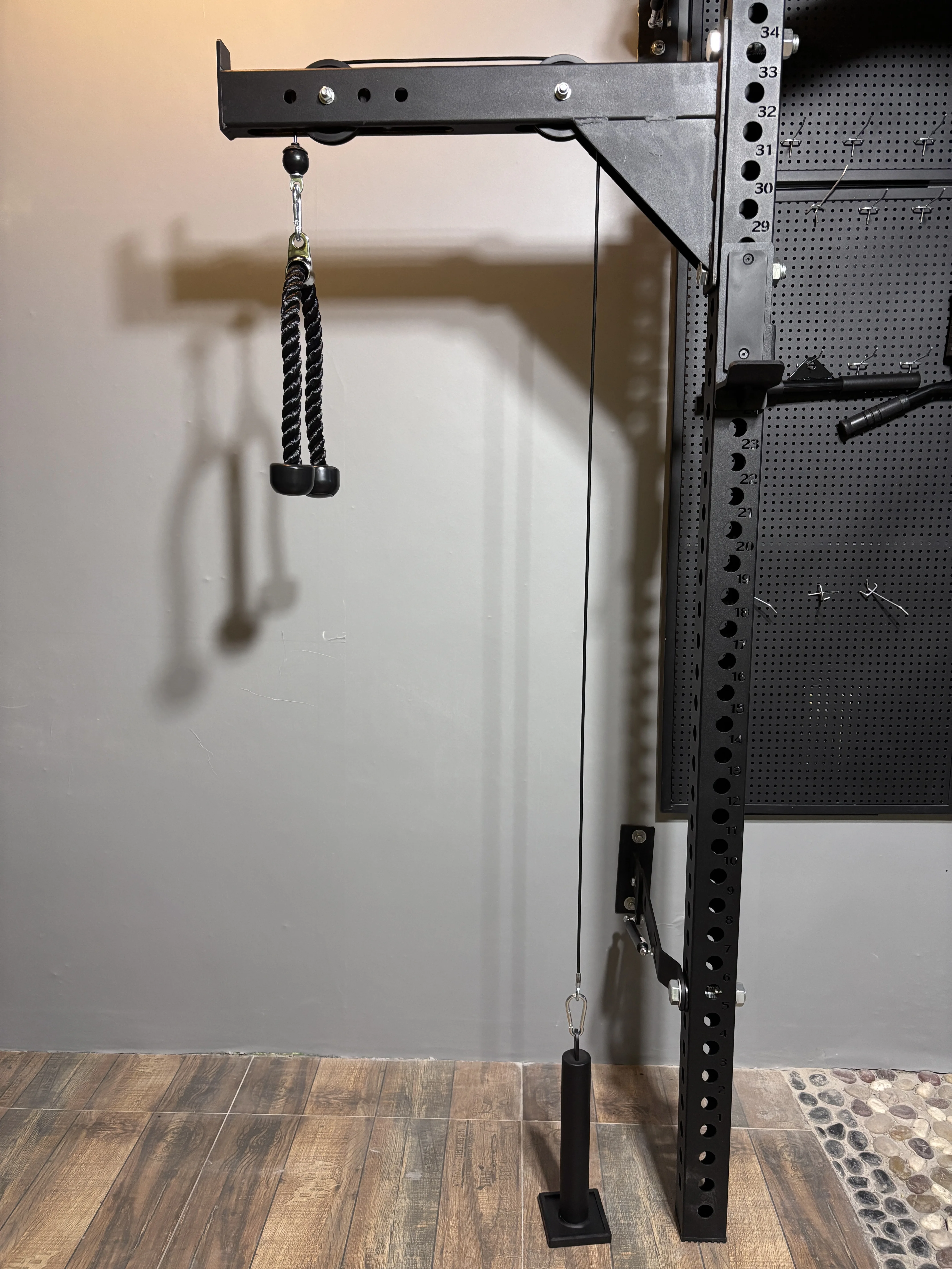 Upgraded professional fitness pulley system for domestic and commercial LAT pull-down rack attachment cable machines