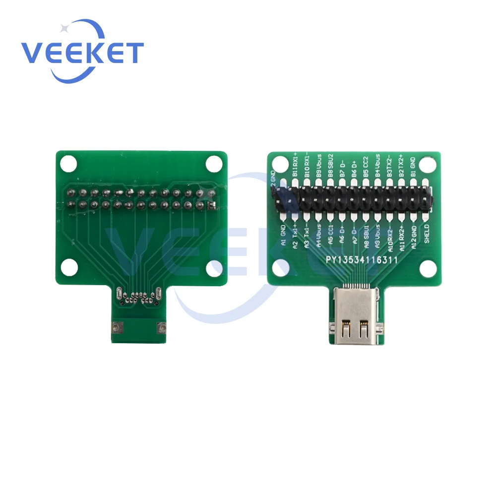 

USB 3.1 Type C Cable Test Board USB-C Female Plug to DIP Adapter Circuit Connector PCB Converter 24 Pin Board