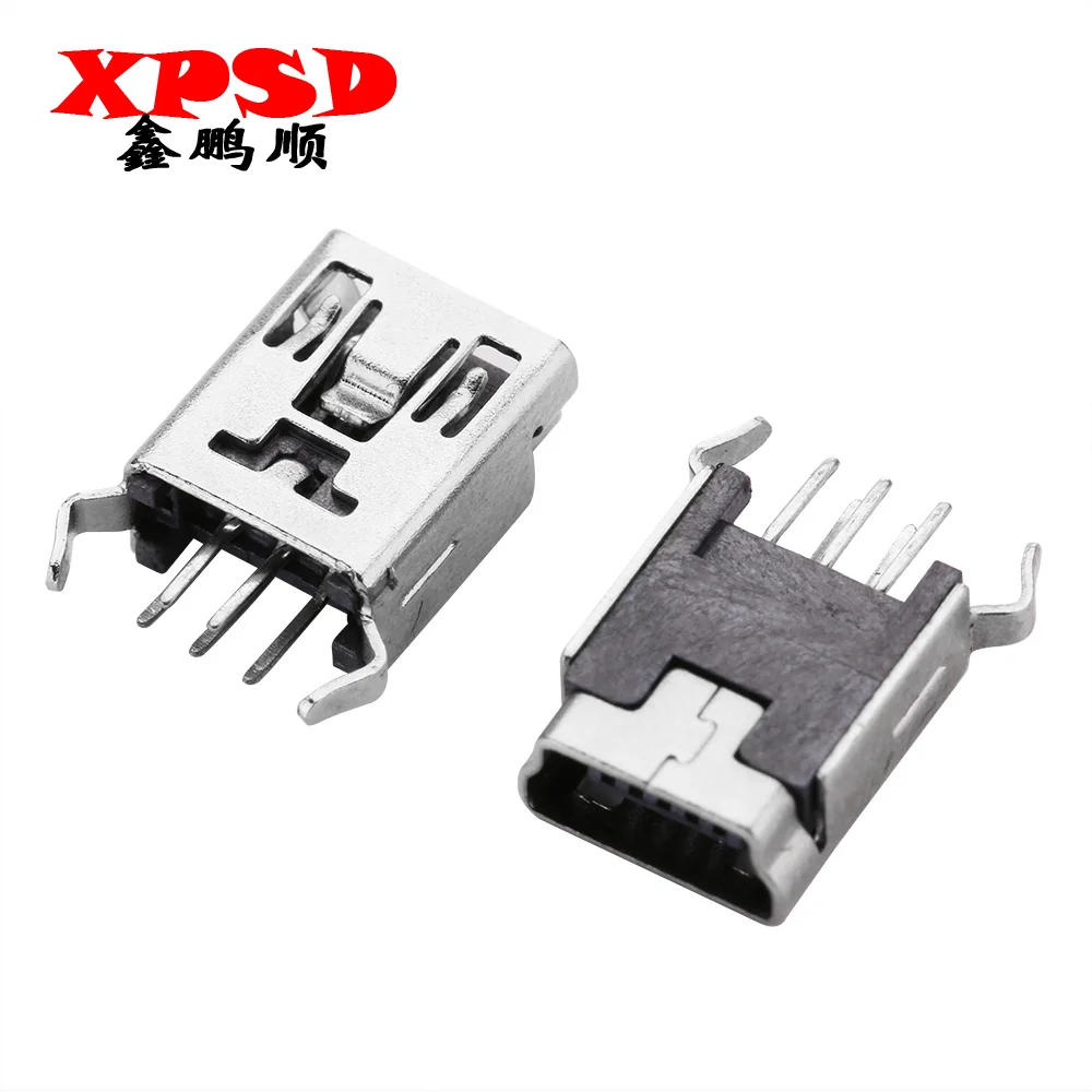 Mini USB SMD SMT 4Pin 5Pin Female Mini B Socket Connector Plug Straight SMT SMD DIP Jack Connector Plug-in