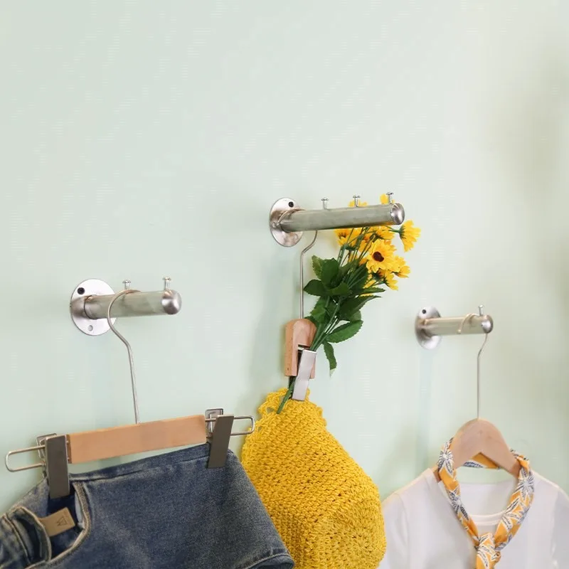 Clothing Store Coat Racks Stainless Steel Wall Mounted Garment Organizer Creative Clothes Hanging System Kid's Wear Display Rack