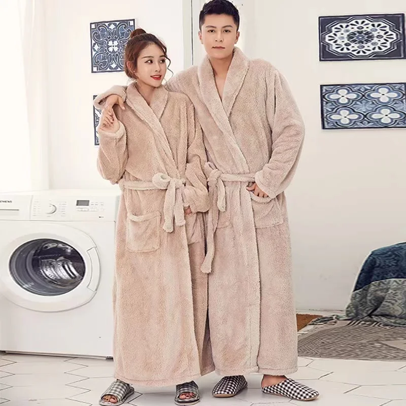 Pajamas men\'s winter evening gown sleeping robe Noble elegant atmosphere bath bathrobe thickened and extended bathrobe rest loun