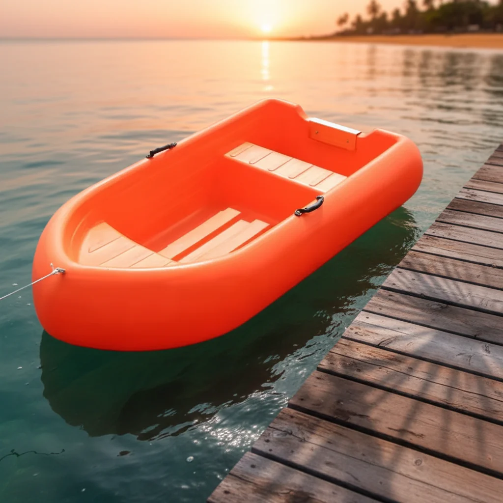 2.3M High Density Solid PE Plastic Fishing Boat 5 Persons Unsinkable Hard Hull Vessel For Sea Lake Angling Bait Transport