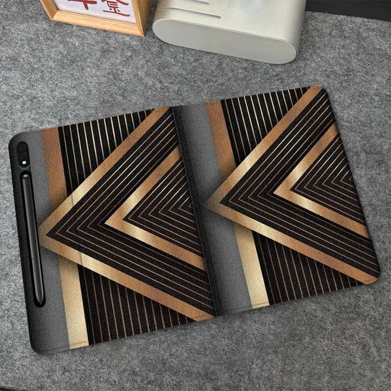 

Чехол для планшета Samsung Galaxy Tab S10 S9 S8 S7 FE Lite с геометрическим узором, глянцевый, мягкий, гибкий, с поддержкой, подарок