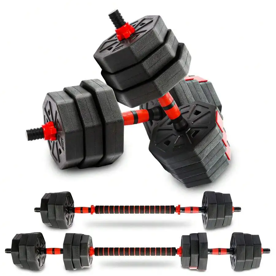 Adjustable Weights Dumbbells Set 44Lbs, 3 In 1 Dumbbells Barbell Set With Connecting Rod, Home Fitness Weight Set Gym Workout Ex