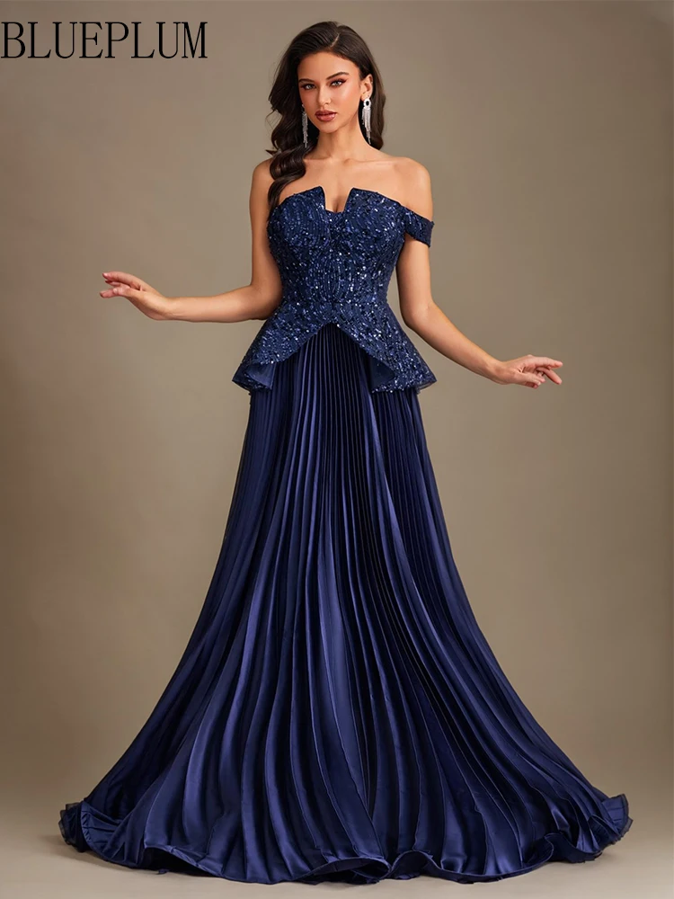 

BLUEPLUM элегантное вечернее платье без бретелек с блестками, длинное женское платье русалки для выпускного вечера, роскошные коктейльные платья для свадебной вечеринки