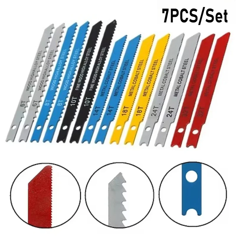 Jig Saw Blade HCS Saw Blades with U-shank Sharp Fast Cut Down Jigsaw Blade Woodworking Tool for Wood Metal Plastic Cutting