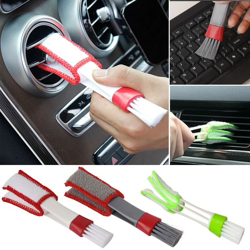 Car Cleaning Brush Air Conditioner Vent Cleaner Car Air Outlet Cleaning Soft Brush Tool Car Detailing Dust Removal Blinds Duster