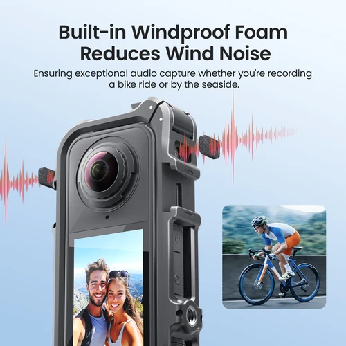 Imagen 2 del producto Jaula para Cámara aMagisn X4 Air (No para X4), Compatible con Liberación Rápida y Reducción de Ruido del Viento, Marco de Plástico para Accesorios Insta360 X4Air