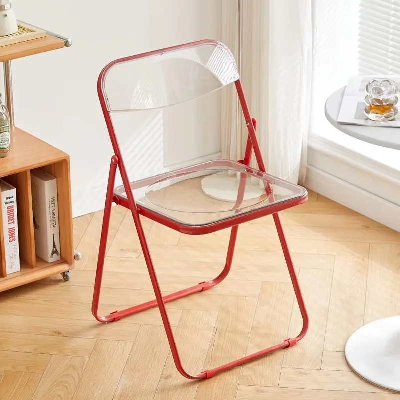 Modern minimalist and transparent folding lounge chair, suitable for living rooms and bedrooms